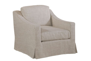 Mia Linen "Quick Ship" Slipcovered SWIVEL Accent Chair