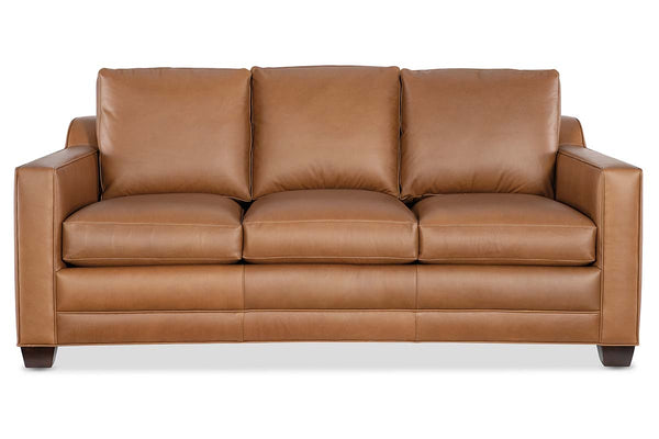 Miles 80 Inch Apartment Three Cushion Pillow Back Leather Sofa