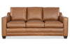 Image of Miles 80 Inch Apartment Three Cushion Pillow Back Leather Sofa