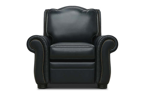 Milo Traditional Leather Rolled Arm Club Chair Recliner