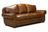 Image of Milo 90 Inch Traditional Leather Roll Arm Sofa With Nailheads