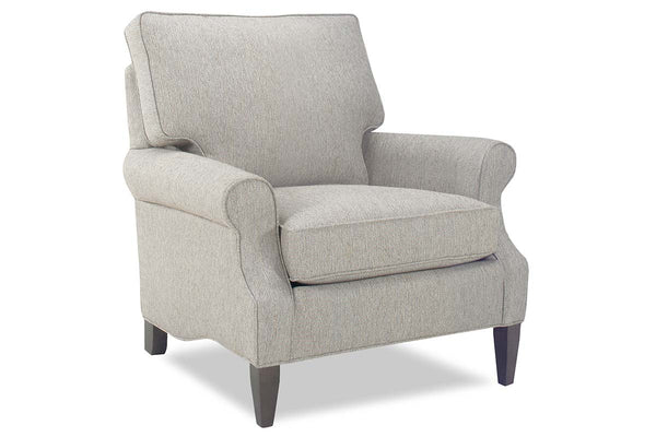 Miranda 8-Way Hand Tied Transitional Fabric Chair With Inset Rolled Arms