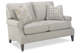Miranda 60 Inch 8-Way Hand Tied Transitional Fabric Loveseat With Inset Rolled Arms