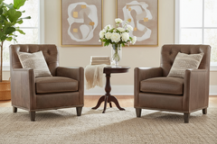 Monty Tufted Leather Accent Club Chair
