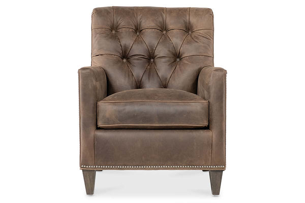 Monty Tufted Leather Accent Club Chair