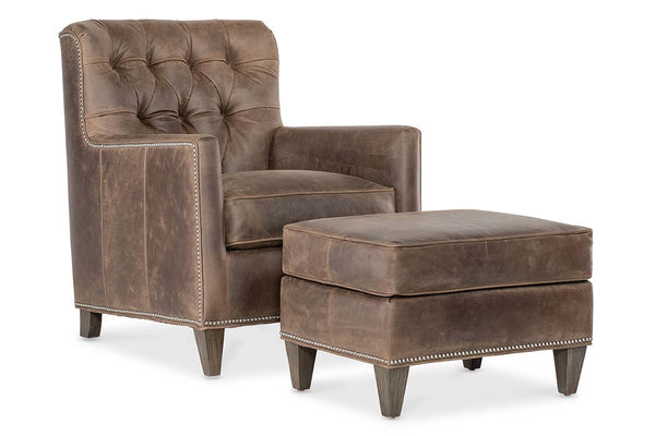 Monty Tufted Leather Accent Club Chair