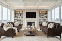 Murray 102 Inch Contemporary Curved Conversation Leather Sofa
