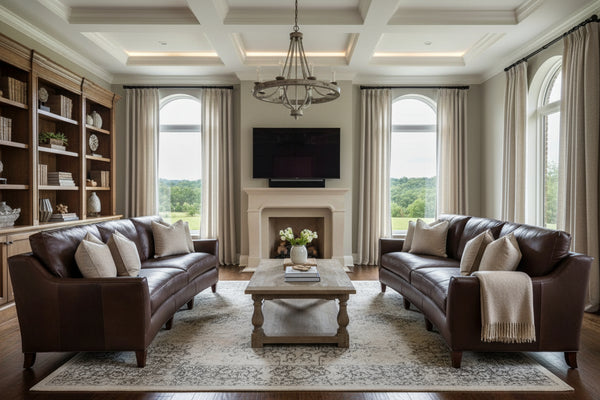 Murray 102 Inch Contemporary Curved Conversation Leather Sofa