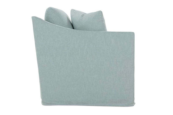 Nash II 82 Inch Sloping Track Arm Two Seat Cushion Fabric Slipcovered Couch