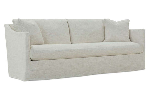Nash I 82 Inch Sloping Track Arm Single Bench Cushion Fabric Slipcovered Sofa