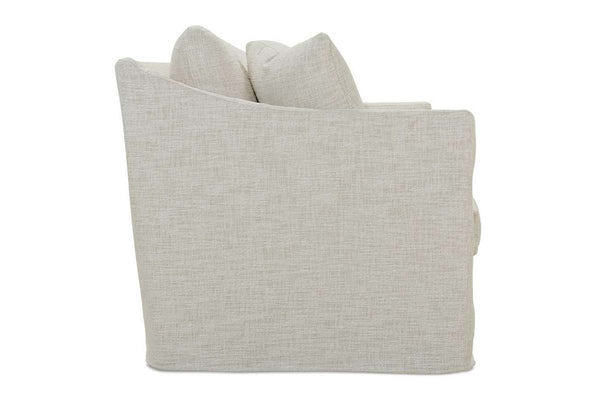 Nash I 82 Inch Sloping Track Arm Single Bench Cushion Fabric Slipcovered Sofa