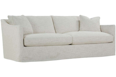 Nash II 92 Inch Sloping Track Arm Two Seat Cushion Fabric Slipcovered Couch