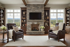 Nate Vortex Dual Power "Quick Ship" Leather Transitional Recliner
