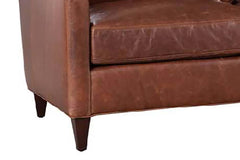 Nathan Brown 85 Inch "Quick Ship" Transitional Top Grain Leather Pillow Back Sofa