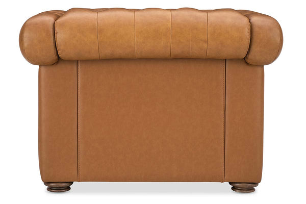 Newcastle Caramel "Quick Ship" Reclining Chesterfield Leather Furniture Collection