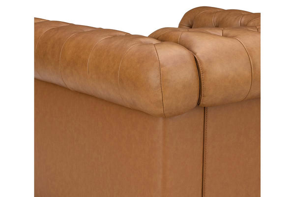 Newcastle Caramel "Quick Ship" Reclining Chesterfield Leather Furniture Collection