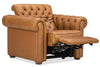 Image of Newcastle Caramel "Quick Ship" Reclining Chesterfield Leather Furniture Collection