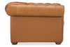 Image of Newcastle Caramel "Quick Ship" Reclining Chesterfield Leather Furniture Collection