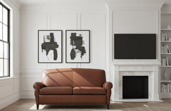 Newport 74 Inch Leather Retro Two Seat Apartment Sofa
