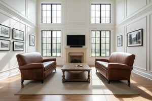 Newport 74 Inch Leather Retro Two Seat Apartment Sofa