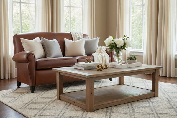 Newport 74 Inch Leather Retro Two Seat Apartment Sofa