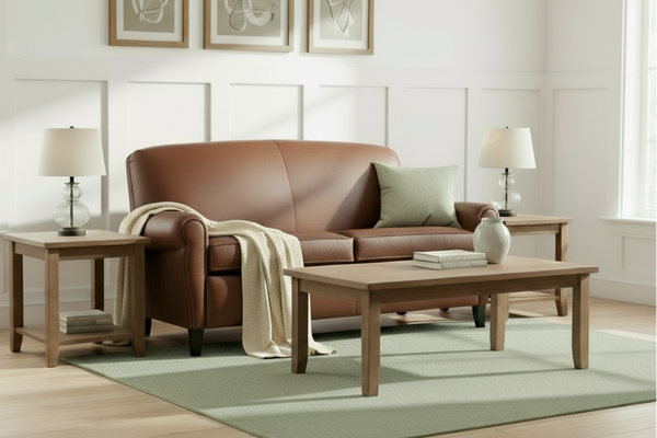 Newport 74 Inch Leather Full Size Apartment Sleeper Sofa