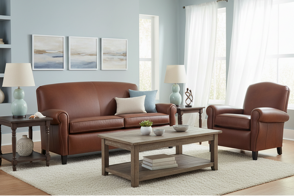 Newport Retro Leather Apartment Sofa Collection