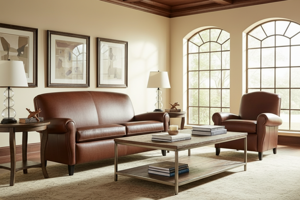 Newport Retro Leather Apartment Sofa Collection