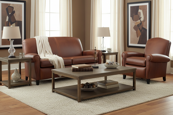 Newport Retro Leather Apartment Sofa Collection