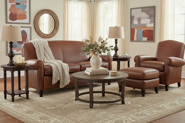 Newport Retro Leather Apartment Sofa Collection