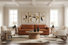 Nicholas Saddle 97 Inch "Quick Ship" Modern Top Grain Leather Lounge Sofa