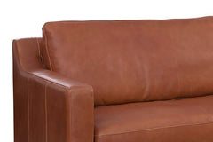 Nicholas Saddle 97 Inch "Quick Ship" Modern Top Grain Leather Lounge Sofa