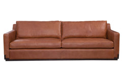 Nicholas Saddle 97 Inch "Quick Ship" Modern Top Grain Leather Lounge Sofa
