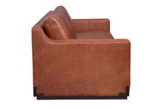 Nicholas Saddle 97 Inch "Quick Ship" Modern Top Grain Leather Lounge Sofa