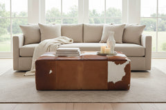Nolan Hair On Hide 53" Inch Rectangular Leather Ottoman