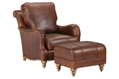Nottingham Leather English Arm Pillow Back Accent Arm Chair