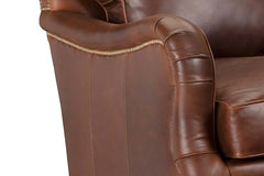 Nottingham Leather English Arm Pillow Back Accent Arm Chair
