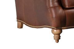 Nottingham Leather English Arm Pillow Back Accent Arm Chair