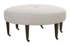 Nova 44 Inch Round Large Fabric Upholstered Ottoman