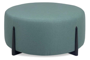 Octavia 43 Inch Eclectic Round Fabric Upholstered Coffee Table Ottoman