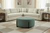 Image of Octavia 43 Inch Eclectic Round Fabric Upholstered Coffee Table Ottoman