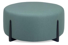 Octavia 43 Inch Eclectic Round Fabric Upholstered Coffee Table Ottoman