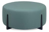 Image of Octavia 43 Inch Eclectic Round Fabric Upholstered Coffee Table Ottoman