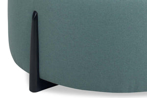 Octavia 43 Inch Eclectic Round Fabric Upholstered Coffee Table Ottoman