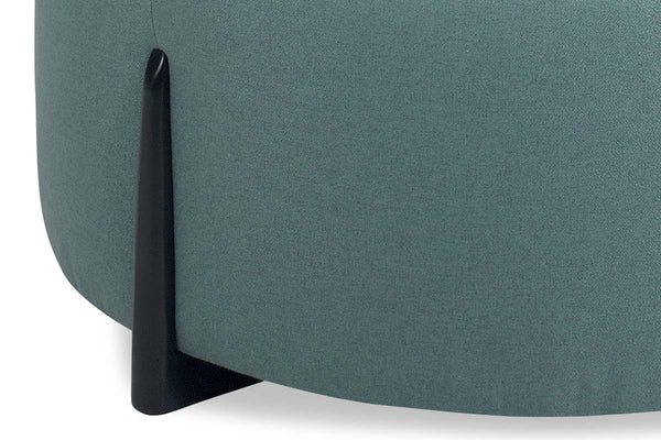 Octavia 43 Inch Eclectic Round Fabric Upholstered Coffee Table Ottoman