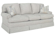 Olive 84 Inch 8-Way Hand Tied Traditional Fabric Rolled Arm Sofa With Shallow Seat
