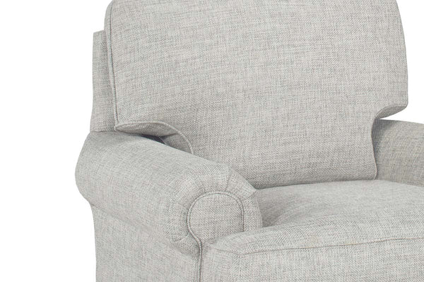 Olive 8-Way Hand Tied Traditional Rolled Arm Fabric Chair With Shallow Seat