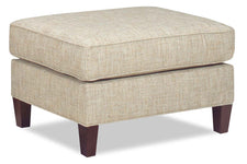 Opal Traditional Pillow Top Fabric Footstool Ottoman With Tapered Legs