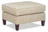 Image of Opal Traditional Pillow Top Fabric Footstool Ottoman With Tapered Legs