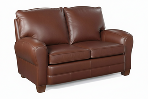 Orleans French Style 2 Cushion Leather Loveseat